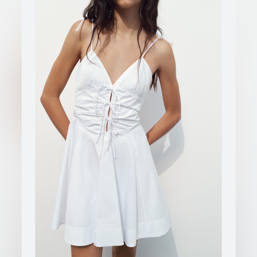 White Zara Mini Dress with Bows!